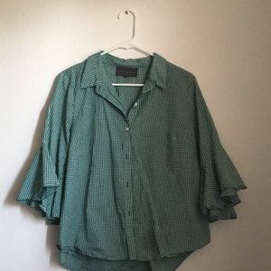 vintage bell sleeved button up